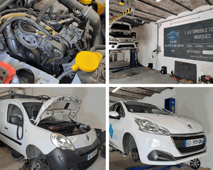 Véhicules en réparations